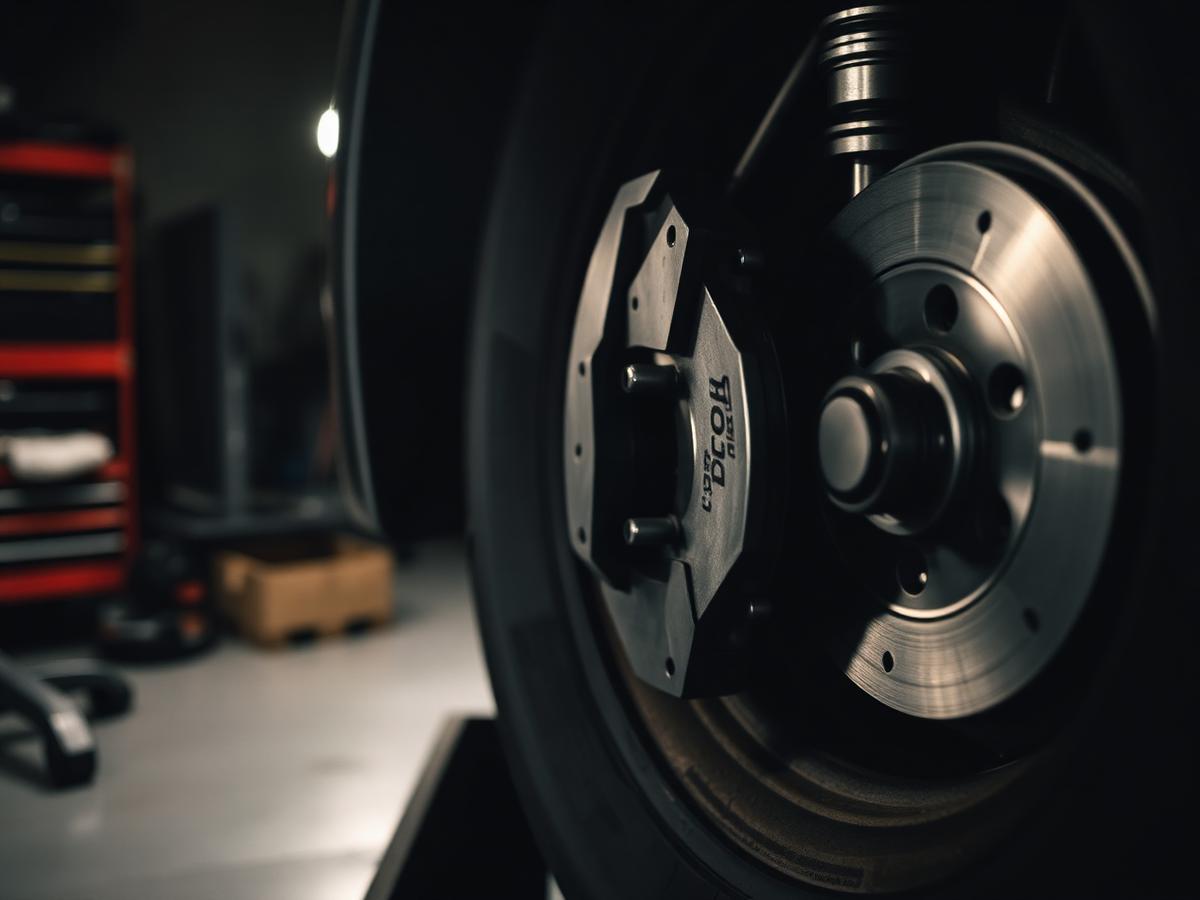 Close-up of brake work